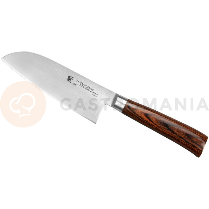 Nůž Santoku, 12 cm | TAMAHAGANE, SAN Brown
