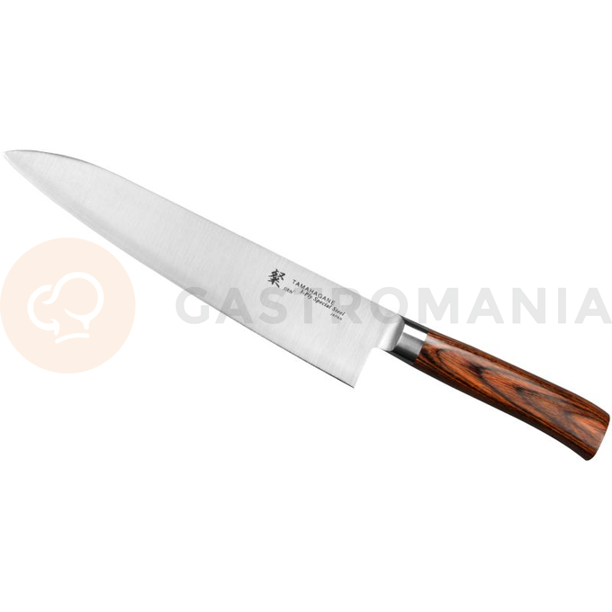 Nůž šéfkuchaře, 24 cm | TAMAHAGANE, SAN Brown