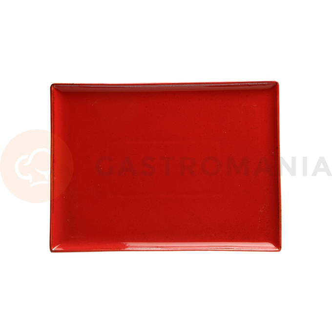 Obdelníkový tác z porcelánu, 35x26 cm, červený | PORLAND, Seasons Magma