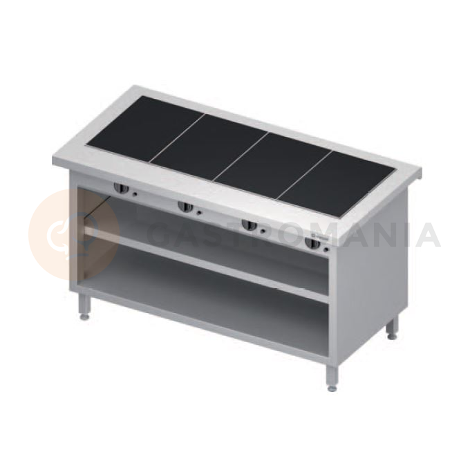 Ohřívací stůl, keramická ohřívací deska, vrchní deska z nerezové oceli, 1465x735x880 mm | STALGAST, ST 233