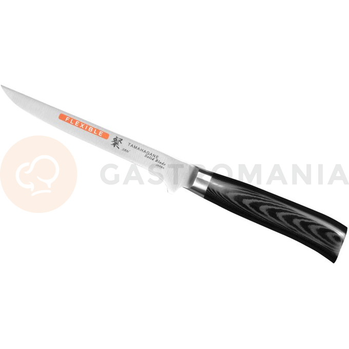 Pružný nakrajovací nůž, 16 cm | TAMAHAGANE, SAN Black