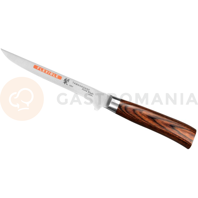 Pružný nakrajovací nůž, 16 cm | TAMAHAGANE, SAN Brown