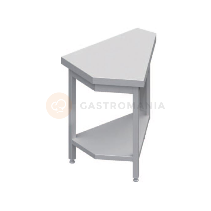 Rohový, vnitřní stůl 45°, vrchní deska z nerezové oceli | STALGAST, ST 129