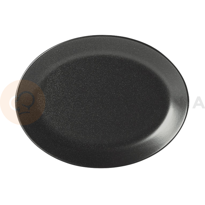 Servírovací talíř z porcelánu oválný, 32x20 cm, černý | PORLAND, Seasons Coal