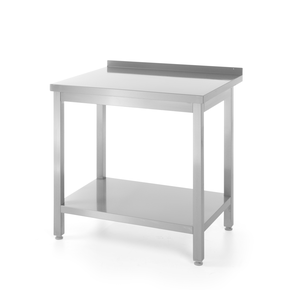 Nerezový pracovní stůl, přístěnný s policí - montovaný, 1800x600x850 mm | HENDI, Bistro Line