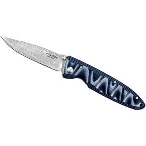 Skládací nůž, 8,5 cm | MCUSTA, Classic Wave Blue Micarta Damascus