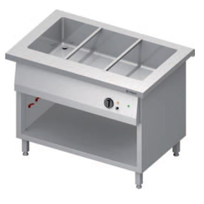 Stůl s vodní lázní 3xGN 1/1, jednokomorový, vrchní deska z nerezové oceli | STALGAST, ST 213