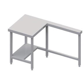Vnější stůl pod pokladnu - levý, vrchní deska z nerezové oceli | STALGAST, ST 136
