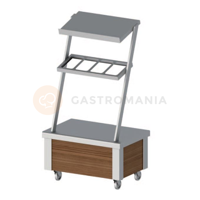 Servírovací, mobilní stůl, laminovaná vrchní deska, 4xGN 1/4, 860x575x1580 mm | STALGAST, ST 261