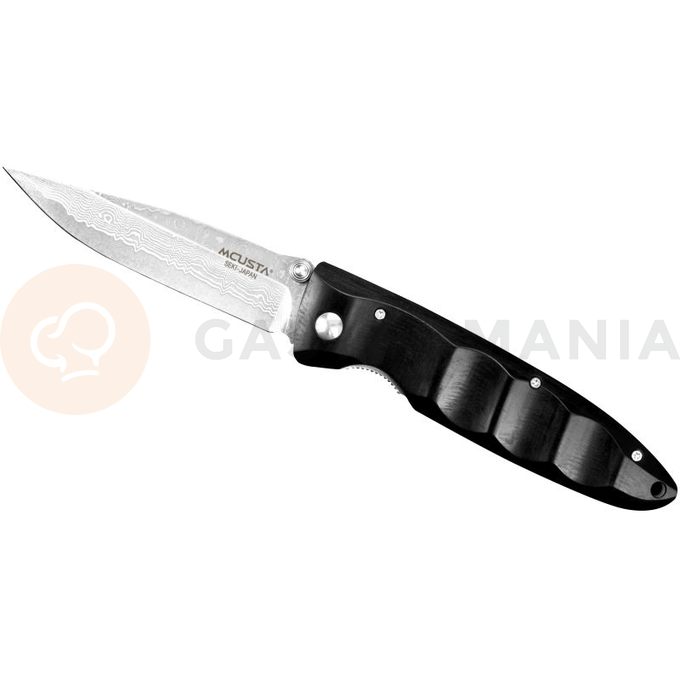 Skládací nůž, 8,5 cm | MCUSTA, Classic Wave Black Pakka Damascus