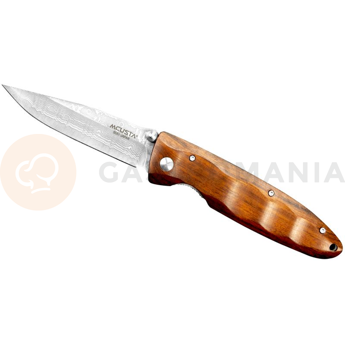 Skládací nůž, 8,5 cm | MCUSTA, Classic Wave Iron Wood Damascus