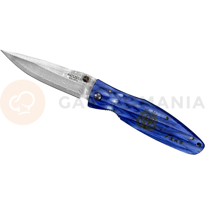 Skládací nůž, 8,6 cm | MCUSTA, Sengoku Blue Pakka Damascus
