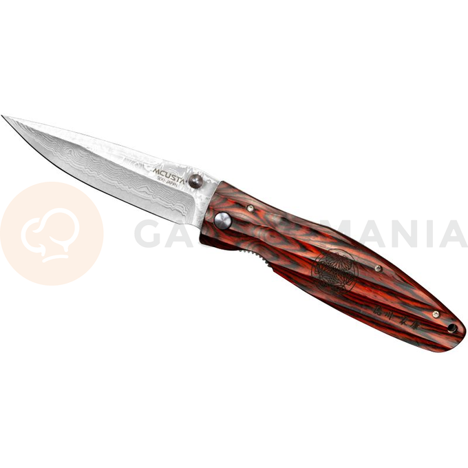 Skládací nůž, 8,6 cm | MCUSTA, Sengoku Red Pakka Damascus