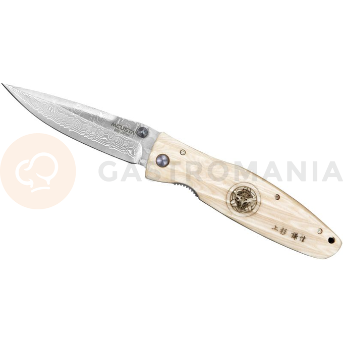 Skládací nůž, 8,6 cm | MCUSTA, Sengoku White Micarta Damascus