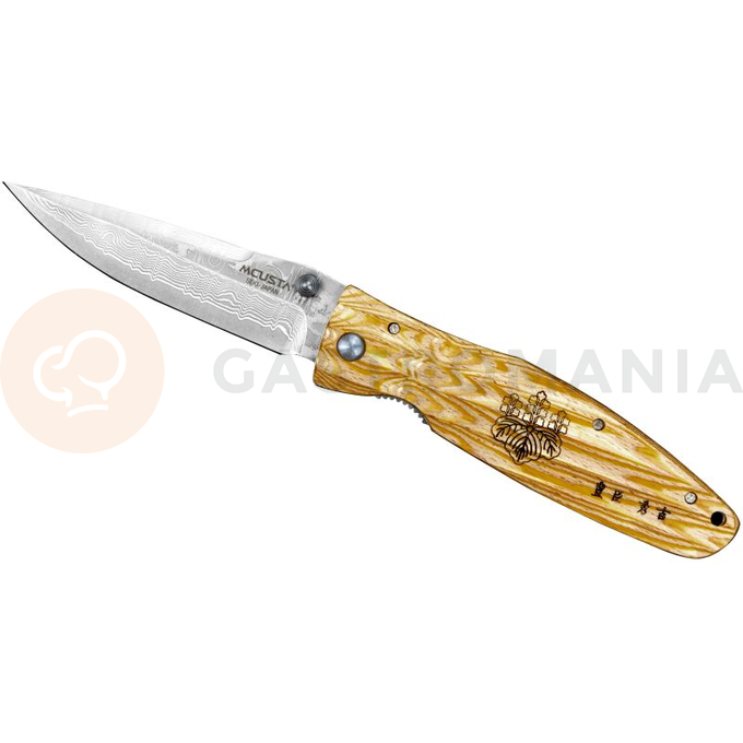 Skládací nůž, 8,6 cm | MCUSTA, Sengoku Yellow Pakka Damascus
