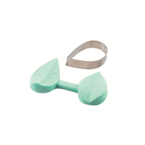 Dwustronna forma silikonowa do masy cukrowej w kształcie liści - SLK816, 40x22 mm | SILIKOMART, SugarFlex