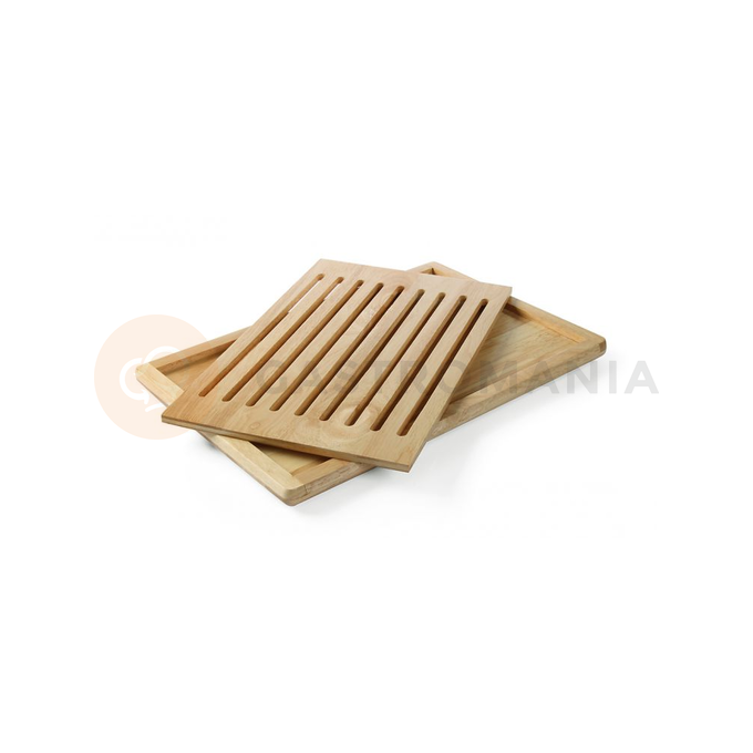 Deska dřevěná ke krájení chleba s vyjímatelnou mřížkou 475x322 mm | HENDI, 505502