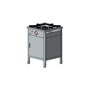 Gastronomický plynový sporák 1 hořák, 600x600x850 mm se skříňkou, 5 kW | EGAZ, TG-105.IV