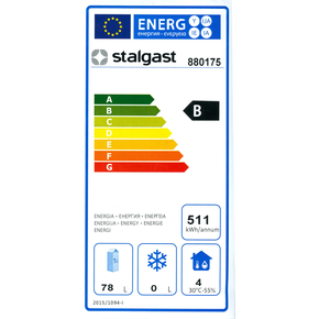 Chladící skříň nerezová 130 l |  STALGAST, 880175