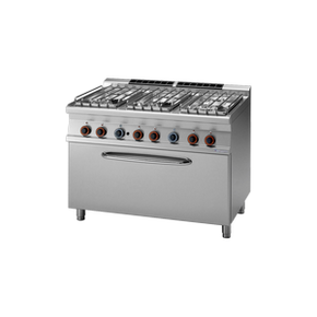 Sporák plynový s 6 hořáky a plynovou troubou GN 2/1 | RM GASTRO, CF6 712 GV/P