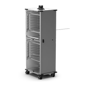 Pojízdná skříň bez dveří vybavená koši na plechy 12x 600x400 mm | UNOX, QUICK.Load 6+6