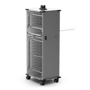 Pojízdná skříň bez dveří vybavená koši na plechy 14x 600x400 mm | UNOX, QUICK.Load 4+10