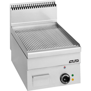 Płyta grillowa elektryczna, stołowa 400x600 mm - ryflowana, Minima 600 | MBM, EFT46R
