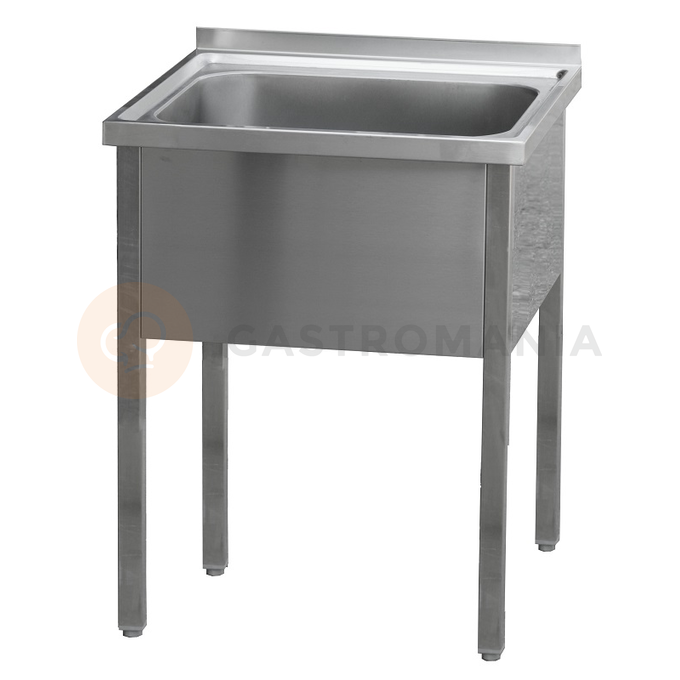 Nerezový mycí stůl s jednokomorovým dřezem 700x600x900 mm | REDFOX, MSJ-70x60x90