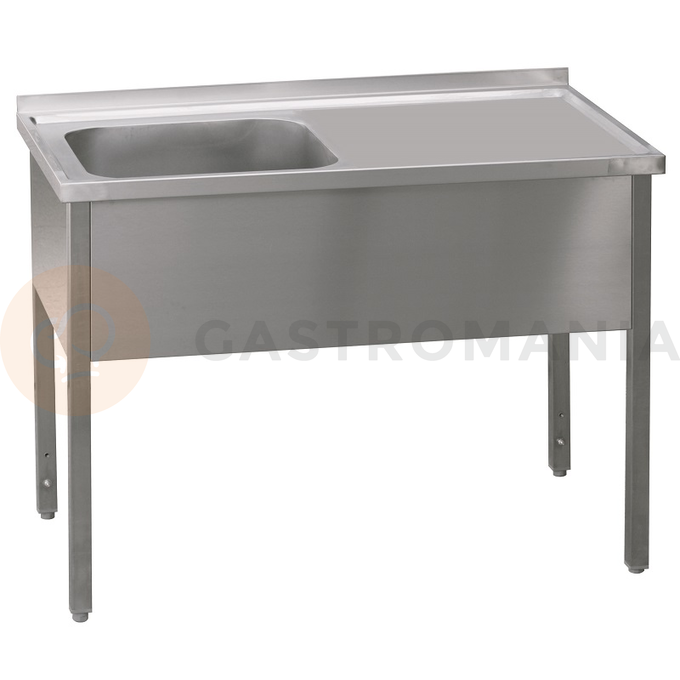 Nerezový mycí stůl s jednokomorovým dřezem na levé straně bez police 1000x700x900 mm | REDFOX, MSJOP-100x70x90
