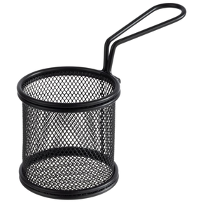 Černý košík na hranolky s průměre 8 cm | APS, Snackholder