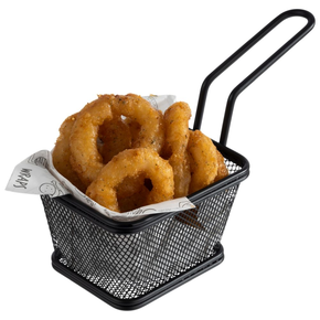 Černý košík na hranolky s rozměrem 10 x 8,5 cm | APS, Snackholder