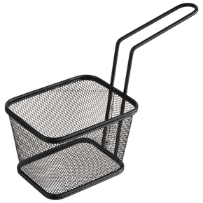 Černý košík na hranolky s rozměrem 13 x 10,5 cm | APS, Snackholder