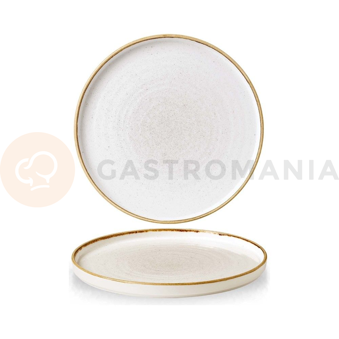 Plytký talíř s okrajem 260 mm x (H)20 mm | CHURCHILL, Stonecast Barley White
