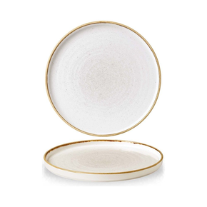 Plytký talíř s okrajem 260 mm x (H)20 mm | CHURCHILL, Stonecast Barley White