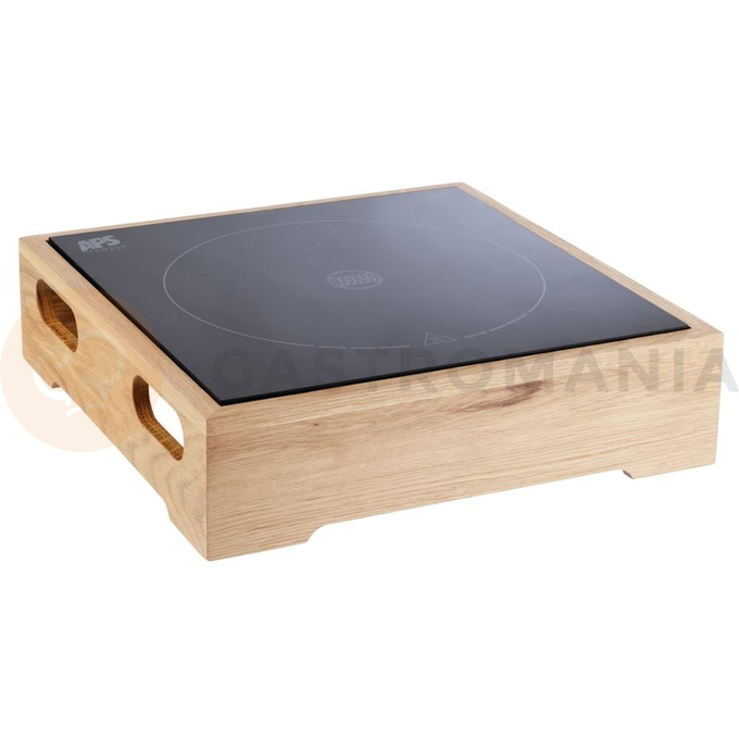 Indukční varná deska s dřevěným opláštěním 390x390x100 mm, 2 kW | APS, Valo