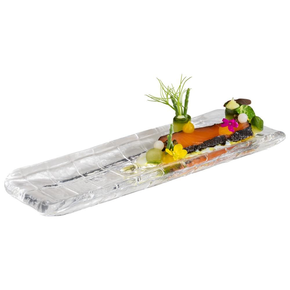 Skleněný servírovací tác na sushi 190x65x15, průhledný | APS, Takashi