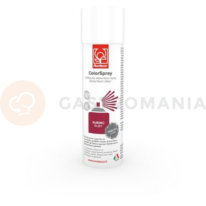 Barvivo potravinářské ve spreji, azo-free, perleťové, rubínové 250 ml | MODECOR, 23613