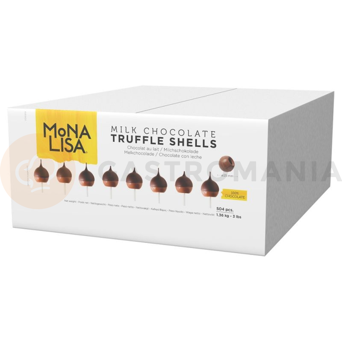 Korpusy na pralinky z mléčné čokolády, 25 mm, 6 ml, 504 ks | MONA LISA, CHM-TS-22351E0-999