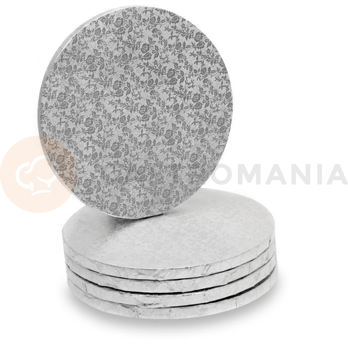 Podložka kartonová pod dorty a zákusky, kulatá, stříbrná 40x1,2 cm | MODECOR, 30620H