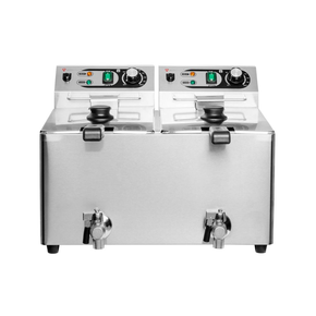 Dvojitá elektrická fritéza, s vypouštěcím kohoutkem, 2x 8 l, 2x 3 kW | RESTO QUALITY, RQF8LV2