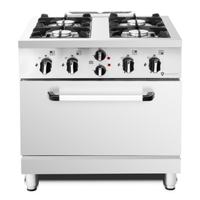 Plynový sporák s elektrickou troubou, 4-hořáková, 32,4 kW, 800x700x830 mm | RESTO QUALITY, RQ40360 4EO
