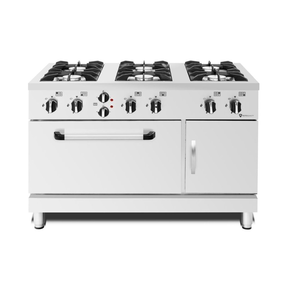 Plynový sporák s elektrickou troubou, 6-hořáková, 37,4 kW, 1200x700x830 mm | RESTO QUALITY, RQ40361 6EO