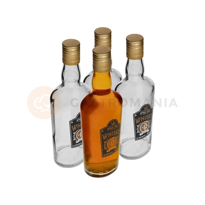 Láhev 500 ml s uzávěrem i potiskem 2-barevná Whisky - 4 ks. | BROWIN, 631724