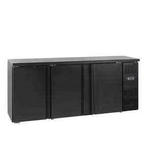Minibar z trzema pełnymi drzwiami skrzydłowymi, czarny | TEFCOLD, CBC 310