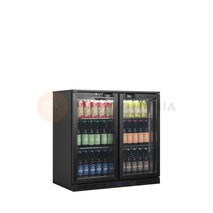 Minibar prosklené křídlové dveře, černá | TEFCOLD, BA21H