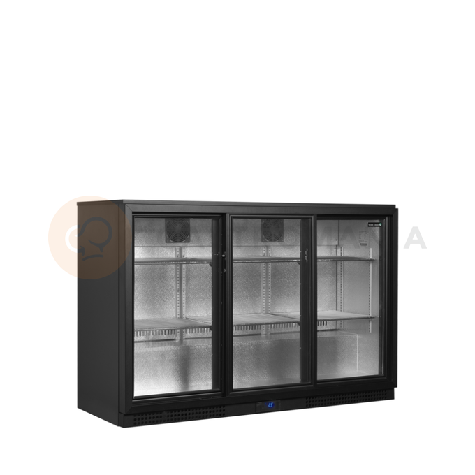 Minibar prosklené křídlové dveře, černá | TEFCOLD, BA31S-3