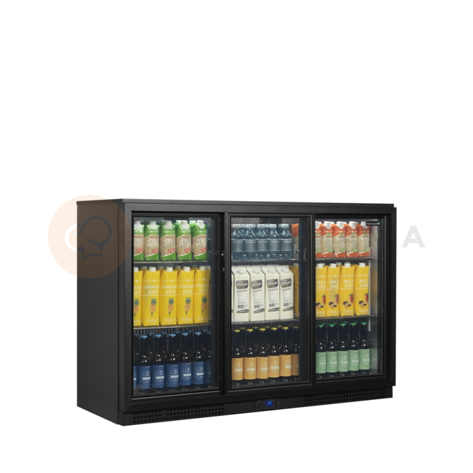 Minibar prosklené křídlové dveře, černá | TEFCOLD, BA31S-3