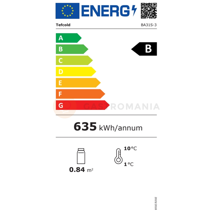 Minibar prosklené křídlové dveře, černá | TEFCOLD, BA31S-3