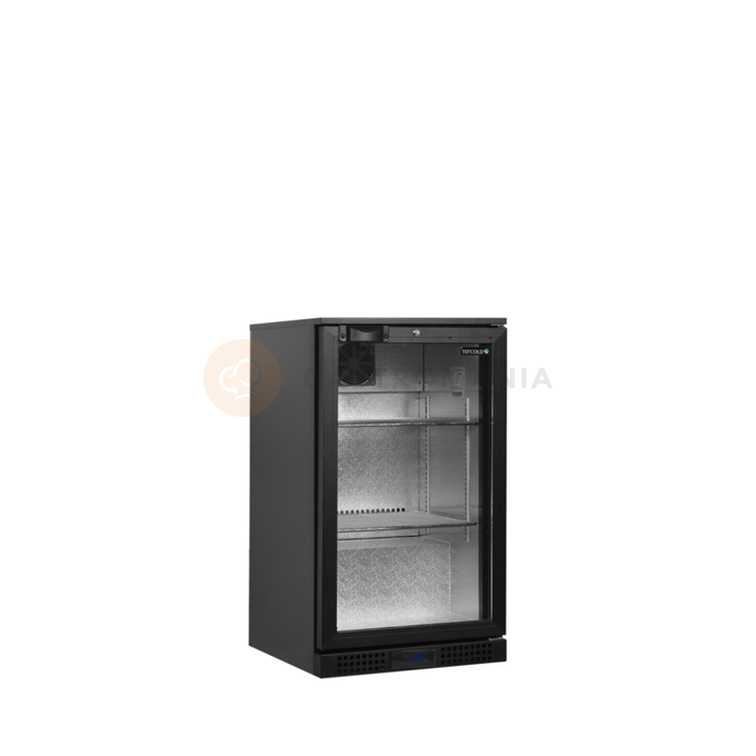 Minibar ze szklanymi drzwiami skrzydłowymi, czarny | TEFCOLD, BA6H