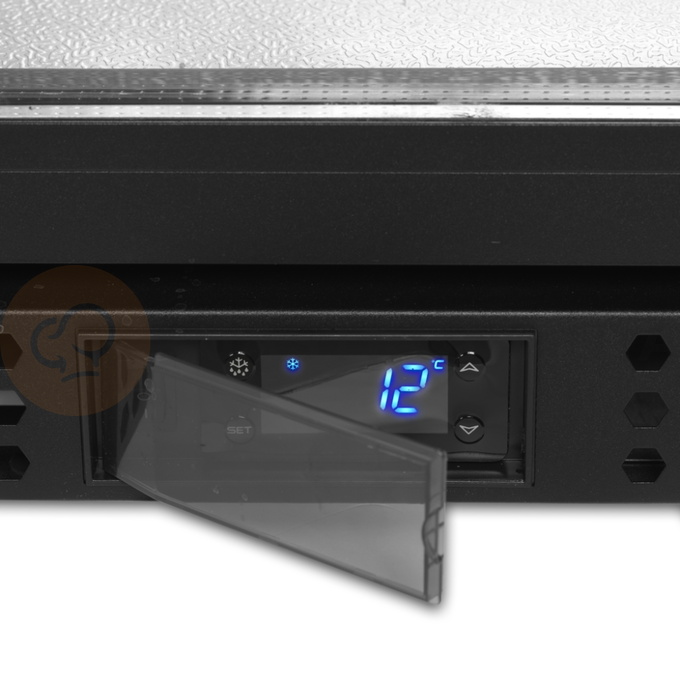 Minibar ze szklanymi drzwiami skrzydłowymi, czarny | TEFCOLD, BA6H
